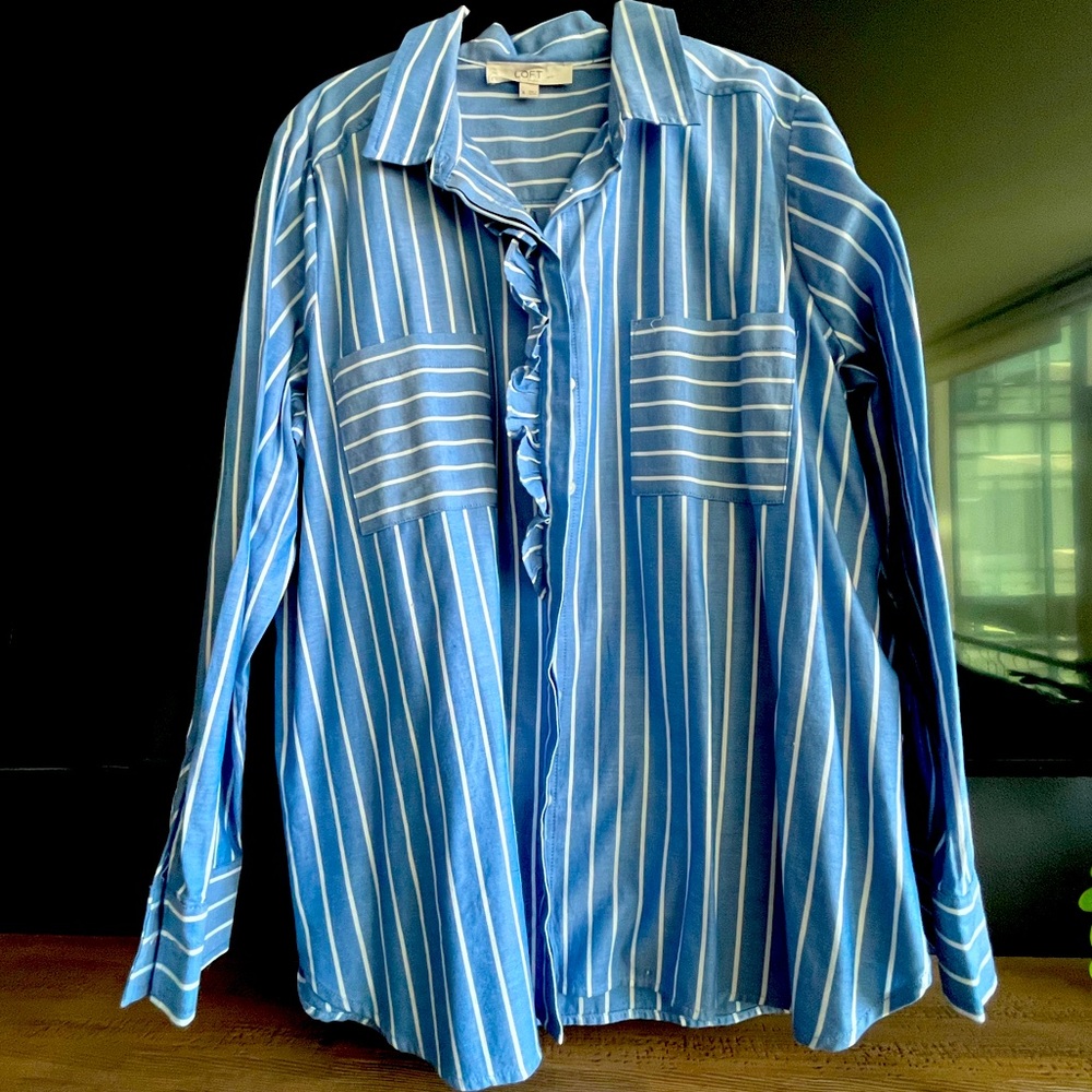 NWOT Blue Striped Women’s  Shirt